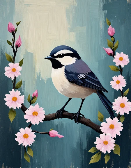 novuschroma style bird on a branch with flowers <lora:113_novuschroma_1:1>, <lora:sdxl_lightning_8step_lora:1>