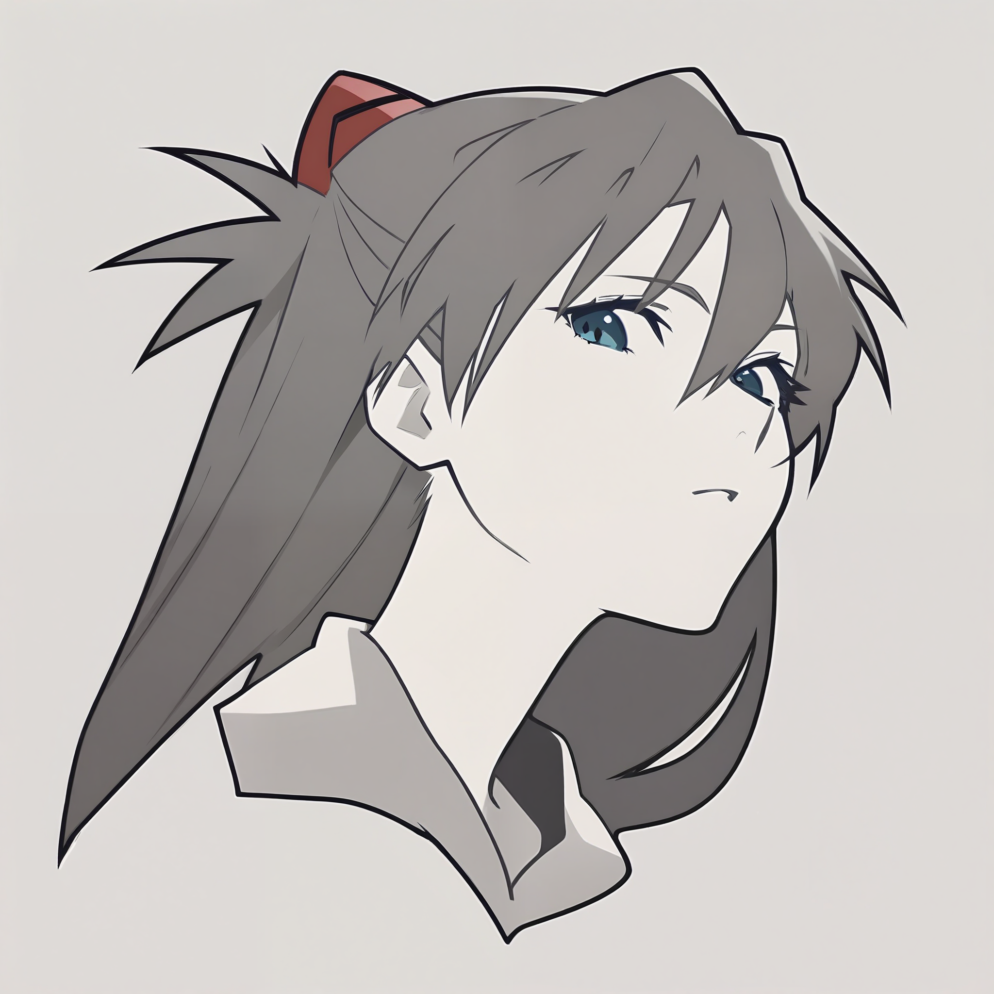 Modern flat logo, vector design, monochrome, geometric, portrait, 1girl, souryuu_asuka_langley, looking_at_viewer,  simple style, sharper, sharp focus, clean lines, outline, minimum details, minimal detailed, 
aesthetic, detailed, beautiful color,
amazing quality, best quality, high quality, 
<lora:souryuuv2:0.6>,  <lora:LogoRedmondV2-Logo-LogoRedmAF:1>,