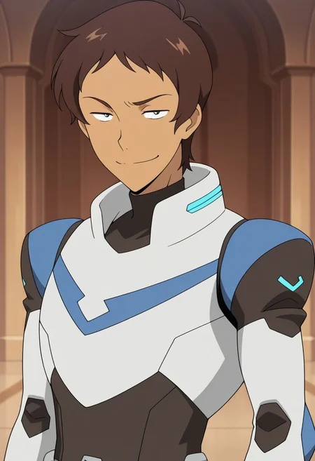masterpiece,best quality,amazing quality, source_anime,
lanciuv, 1boy, male focus, solo, dark skin, dark-skinned male, brown hair, forehead, paladin armor, white and blue armor, turtleneck, smile, determined, upper body,