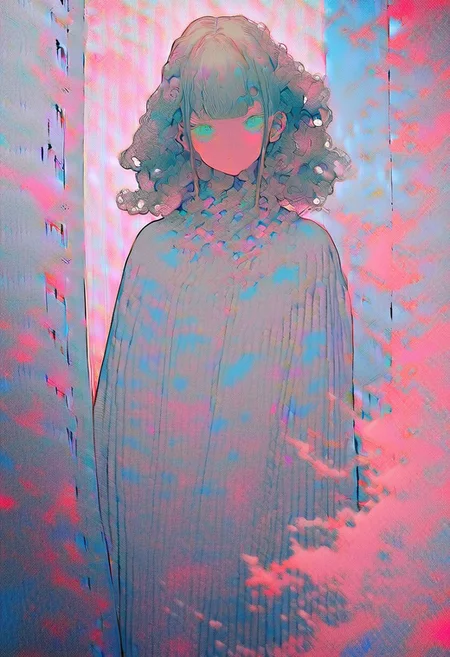 masterpiece, best quality, 1girl, solo, twin drills, twintails, blunt bangs, soft peach hair, aqua eyes, smile, long sleeves, white dress, standing, no desks