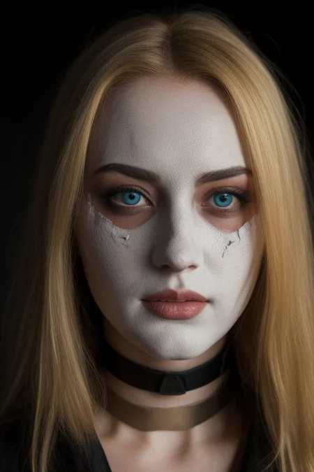 1girl, 5caryma5k, scary Scandinavian mask, the most haunted Scandinavian in the world, Scandinavian girl, (haunted Scandinavian armor), choker, freckles, innocent, 20 year, (((blonde))), pale white skin, sweating, oiled, blue eyes, during a lightning storm BREAK at night time, dolly zoom, dutch angle, sharp focus, intrincate details, outdoors, intense night, far away haunted castle, professional photograph of a stunning woman detailed, sharp focus, dramatic, award winning, cinematic lighting, hip focus, facing viewer, looking at viewer,