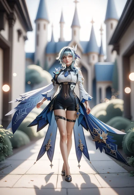 score_9, score_8_up, score_7_up, eula_\(genshin_impact\), genshin_impact, blue_hair, yellow_eyes, straight-on, sway back, castle, outdoors, movie still, d4113.safetensors, <lora:test\d4113.safetensors:1.0>
