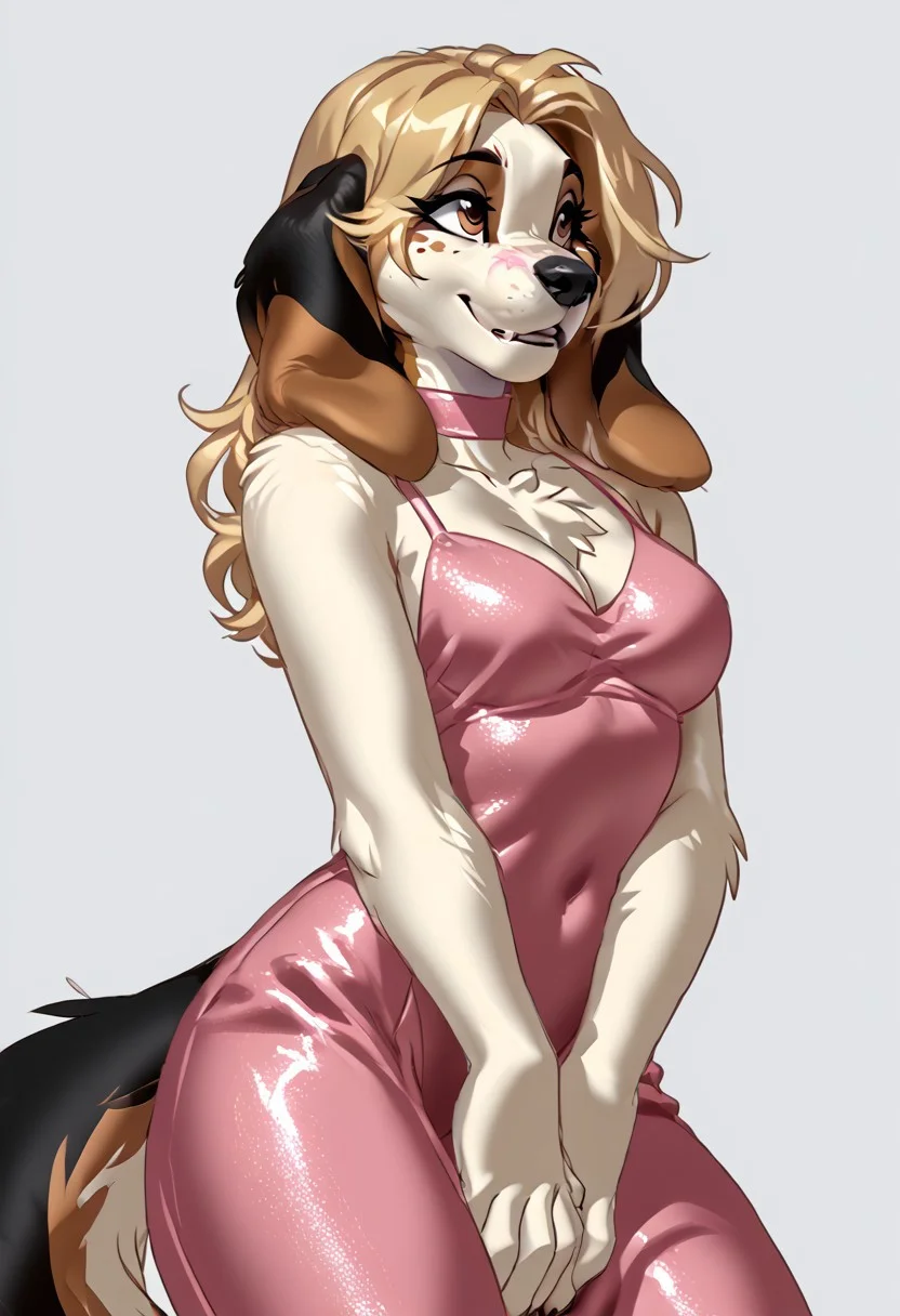 score_9, score_8_up, score_7_up, (by kittydee:1.5), (by jailbird:1.5), (by zummeng:1.5), masterpiece, best quality,
(Furry Art: Anthro: Basset Hound:1.5), 1girl, expressive eyes, feminine eyes, perfect face, feminine face, dog, canine, multicolored fur, white fur, brown fur, black fur, droppy long dog ears, floppy ears, blonde hair, pigtail hair, medium breasts, ballerina outfit,