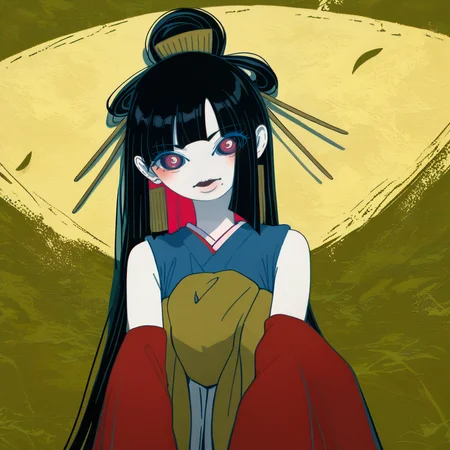 A clear white crystal score_9, score_8_up, score_7_up, score_6_up, score_5_up BREAK t1u5, 1girl, mole under mouth, colored sclera, pink eyes, symbol-shaped pupils, long hair, black hair, blue kimono, sleeveless, earrings, hair stick, hime cut, sidelocks, hair ornament, colored inner hair, yellow obi, red sleeves, detached sleeves, cowboy shot, pale skin, looking at viewer, solo, <lora:tukiGirlPDXL32v0.93tx1:1.1> in swarovski style, high detail, detailed behance instagram underground 4k