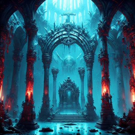 RAW photo, (masterpiece:1.3), subsurface scattering, heavy shadow, (high quality:1.4), (intricate, high detail:1.2), professional photography, HDR, High Dynamic Range, realistic, ultra realistic, photorealistic, high resolution, film photography, ambient lighting, atmospheric effects, <lora:detail_slider_v4:2>, OverallDetail, DarkFantasy, the interior of a dark and sinister gothic temple of an evil goddess, statues of monsters, a big dark altar with a sacrifice, <lora:TemplesAndChurches-10:1>, epiCPhoto