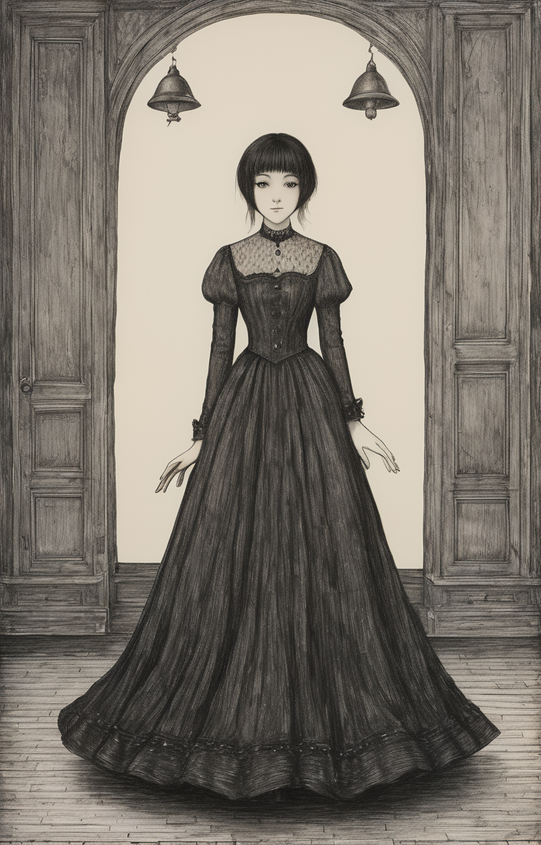 masterpiece,best quality,<lora:tbh276-sdxl:0.9>,illustration,style of Edward Gorey portrait of idolmaster cinderella girls,