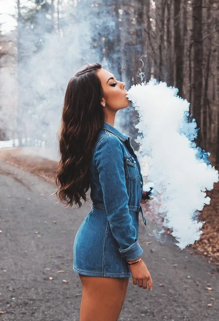 VapeXL, Girl blowing smoke <lora:VapeXL-08:1.0>