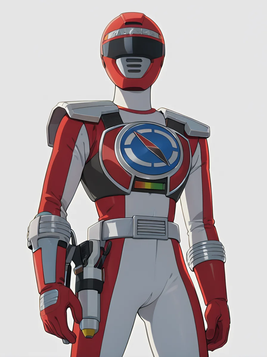 masterpiece, best quality, amazing quality, very aesthetic, absurdres, newest, anime screenshot, anime coloring, uncensored <lora:GoGo_Sentai_Boukenger_CharacterPack:1>tectored, robot, solo, tectred helmet, tectred armor, tectred bodysuit, tectred belt, tectred gloves,simple background,, simple background, white background, looking at viewer, standing,