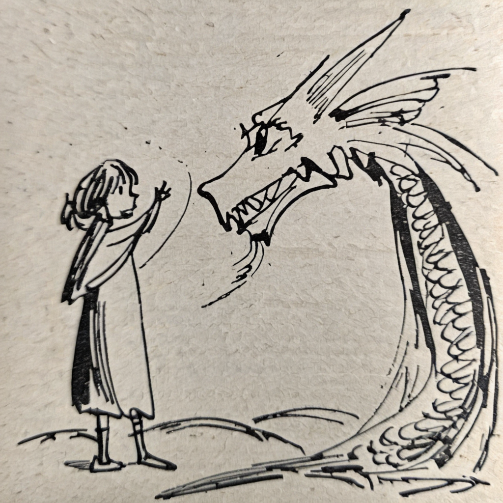 drawix15 girl and dragon<lora:drawix15:1>