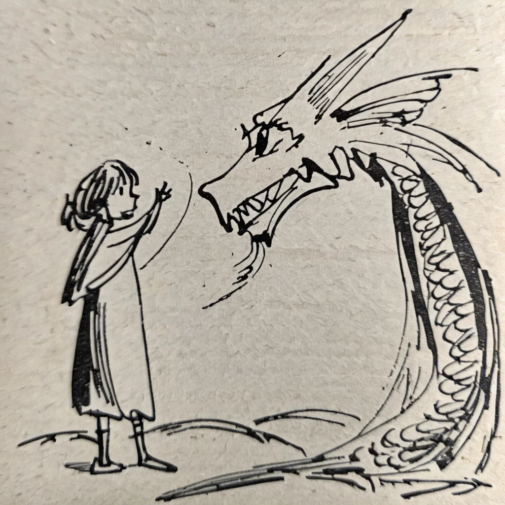 drawix15 girl and dragon<lora:drawix15:1>