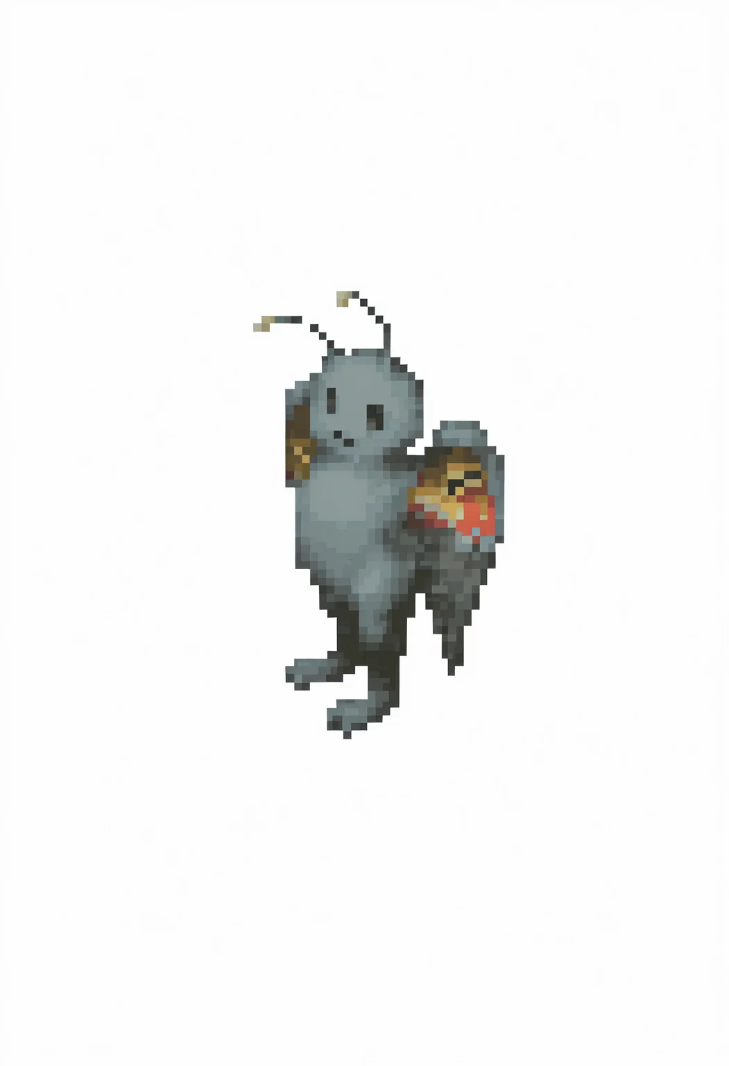 masterpiece, best quality, solo, <lora:FFT-Sprites-illus_Fp:1>, looking at viewer, from side, full body, standing, solid oval eyes, , pixel art, simple background, white background, <lora:Mothman-illus_Fp:1>, mothman, pokemon \(creature\), no humans, wings, antennae, open mouth,
