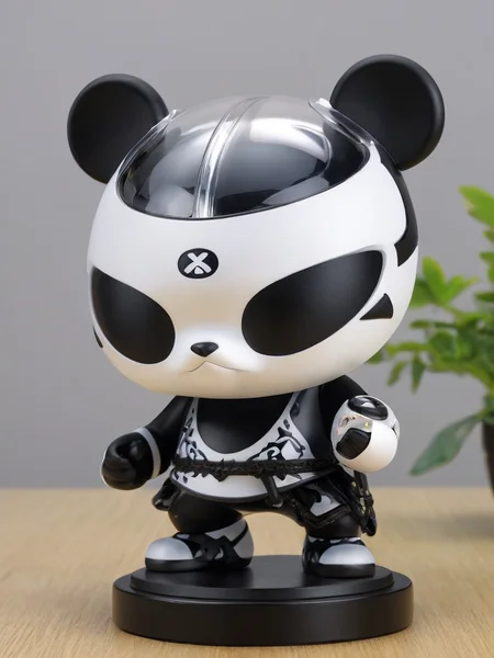 XCYP Art Toy, (Ninja Panda, EVA Material) Artist Design Work, Award-Winning Lens, High Detail, Ultra High Resolution, 32K UHD, Clear Focus, Best Quality, Masterpiece.<lora:é²å䏿´¾@ART TOY æ½®ç©XL:1>,