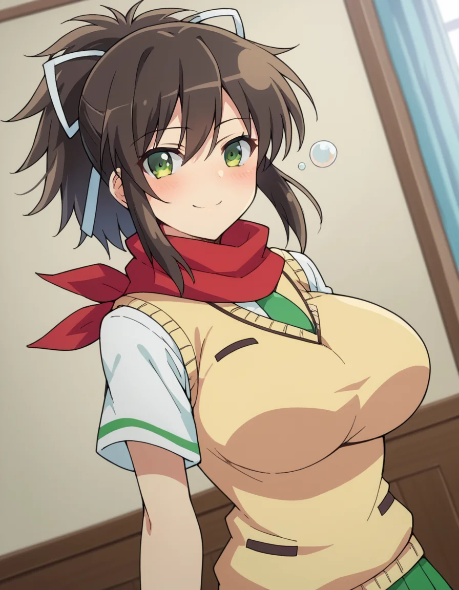 score_9, score_8_up, score_7_up, source_anime,
skasuka, <lora:sk-asuka-ponyxl-lora-nochekaiser:1>
asuka, brown hair, green eyes, ribbon, hair ribbon, ponytail, smile, large breasts,
skirt, school uniform, necktie, scarf, short sleeves, sweater, sweater vest,
indoors, bed, bed room, on side, blush, drunk,
looking at viewer, dutch angle, cowboy shot