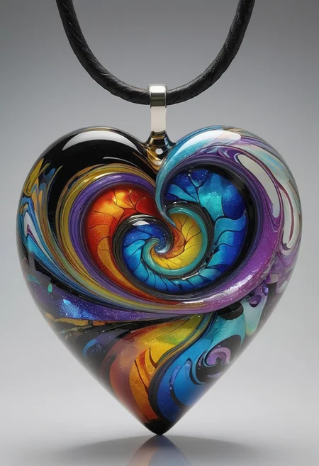 made out of,colorful,liquid,Murano Art glass,

A whirlwind of fragmented memories, rendered in swirling dichroic glass. Colors shift from vibrant joy to mournful blues and violets as the vortex descends into a heart of obsidian black.