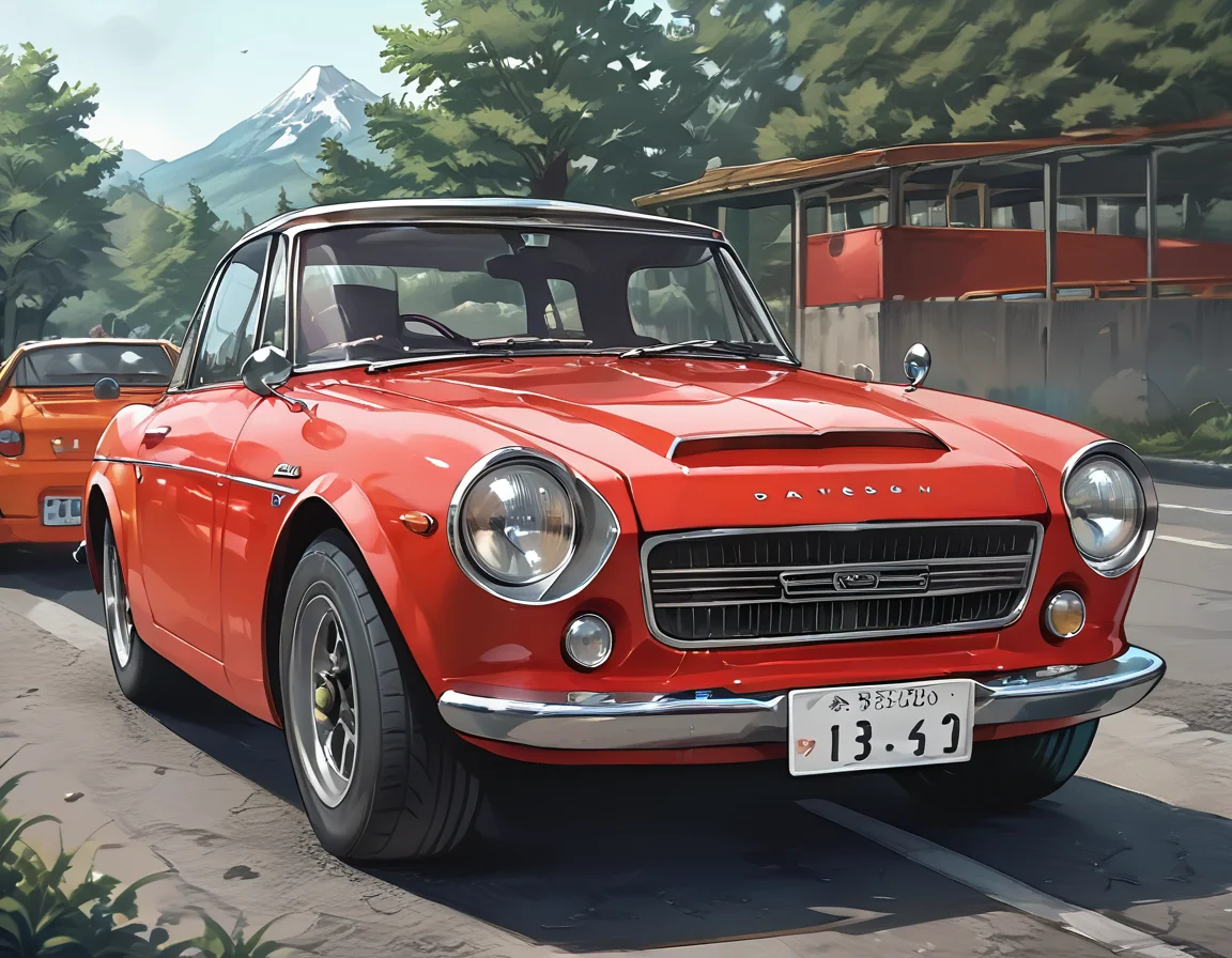 score_9, score_8_up, score_7_up, source_real,realistic, photorealistic, BREAK <lora:detailed_notrigger:1> <lora:zy_Detailed_Backgrounds_v1:1> extremely detailed, detailed background,
DatsunFairlady2000, car, motor vehicle, ground vehicle, vehicle focus, sports car, outdoors, road, <lora:BDpony_DatsunFairlady2000_V1-22500:1>, Mountain, Forest, no human