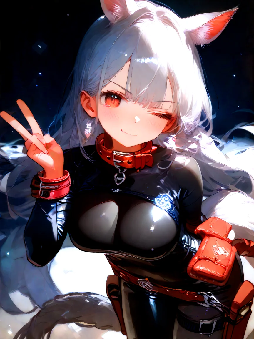 score_9, score_8_up, score_7_up, source_anime, pretty sexy 1girl, Expressiveh, (detailed eyes:0.7), Uncensored, Erotic, lustful, rutting, seduction,
ponygirl,middle breasts, cleavage, white hair, red eyes, red leather collar, :3, blush, (white horse's tail, red hoof hooves:1.3), leather horsewhip, (black shiny soft catsuit:1.3), depth of field, light particles,
closed mouth, hand up, One-handed shooting gestures, holster, holstered, light smile, looking at viewer, one eye closed, utility belt, v, v-shaped eyebrows, watch, masterpiece, best quality
<lora:detailed_notrigger:1> <lora:Expressive_H:1><lora:naipf:0.8>