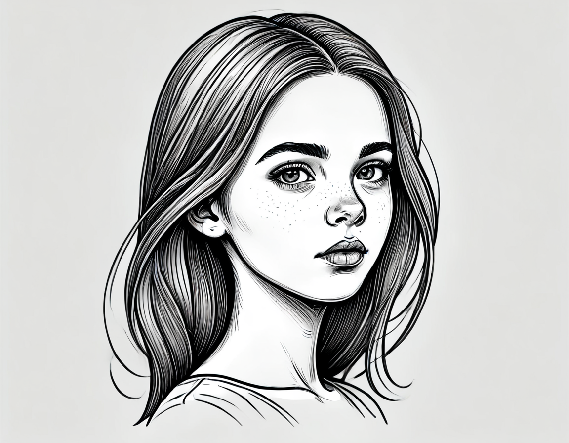 lineartlora, 1girl, portrait
