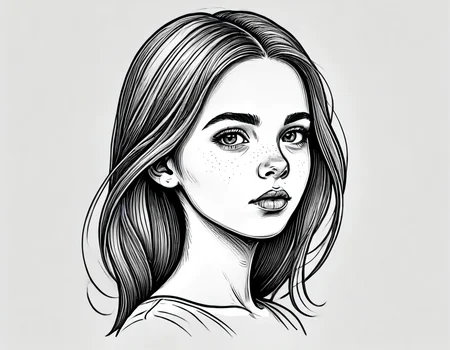lineartlora, 1girl, portrait