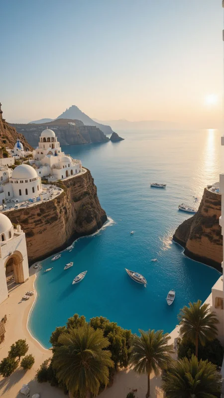 create an image in surrealist abstract fashion of Santorini, Greece: Famous for its stunning sunsets, whitewashed buildings, and unique volcanic beaches.
, aidmaimageupgrader <lora:aidmaImageUpgrader-v0.3-IL:0.75>