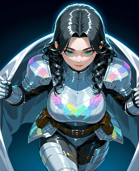 PonyScores7, source_anime, ah1, <lora:natsumi_style:0.5>, <lora:by_usakun-pony:0.4> by usakun, <lora:Akina_Bbw_Style_-_PonyXL:0.2> AkinBw
BREAK 1girl, (curly hair), long hair, (black hair:1.3), mature female, (parted hair:1.7), (round face:1.2), (thick eyebrows:1.5), (curvy), round-chin, (greenish hazel eyes), caucasian, (downturned eyes:1.4), (plump face), messy hair, <lora:Round_face:0.1>, <lora:ETO_OCPonyXL:0.5> eto_oc, skindentation, (plump), thick thighs, wide hips, busty, voluptuous, kinky curls, lips, <lora:venus body PonyXL:0.4>, (Hushed, A quiet subdued face as if holding back words or emotions,, smile), (processing card payments), (picnic in a park, they share a blanket and homemade sandwiches feeling close and happy), looking at viewer, (<lora:Some_Kind_of_Iridescent_Damascus_Steel_XL:0.8> Iridescent Damascus, (iridescent damascus armor:1.4), sleek metallic with shifting colors of blue, silver, and gold, smooth surface with intricate texture, glowing subtle highlights, polished armor with minimalistic design, light reflections creating a fluid, liquid-like effect, modern and elegant armor with a futuristic feel, <lora:Terraformars:0.2> terraformarsmoviebodysuit, armored bodysuit, boobplate, shoulder pads, wrist guards, gloves, utility belt, belt pouch, hip armor, crotch plate, thigh armor, knee pads, shin guards, armored shoes)
BREAK <lora:xl_more_art-full_v1:0.2>, <lora:shinyskin2:0.2> glistening skin, <lora:aesthetic_anime_v1s:0.2>, <lora:Expressive_H:0.2> Expressiveh, <lora:hairdetailpxl:0.2> hairdetailpxl, <lora:EpicF4nta5yXL:0.2>, <lora:detailxl:0.2> detailxl, <lora:Fant5yP0ny:0.2>, best quality, amazing quality, best aesthetic, absurdres, <lora:expressive eyes:0.2> expressive eyes, <lora:eyedetailpxl:0.2> eyedetailpxl, illustration, Volumetric_Lighting, ultra-detailed, very aesthetic, intricate details, 8k, masterpiece, best_quality
BREAK (Soft Focus shot)
BREAK <lora:Eyes_High_Definition:0.3> EyesHD, Stable_Yogis_PDXL_Positives, AS-Adult, <lora:Complicated fantasy portrait - XL Pony V2.0:0.4>, bad-hands-5