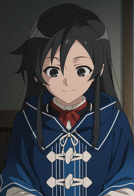 <lora:Shizuka NANAHOSHI_illustrious-000036:1>,
Shizuka NANAHOSHI, solo, smile, upper body, long sleeves, closed mouth, anime coloring, anime screencap