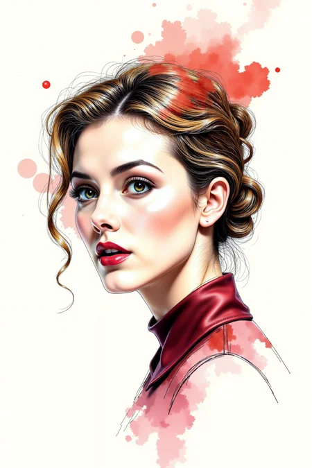 <lora:Vibrant_watercolor_v.21:0.99> colored sketch in the style of ck-ccd. (line art drawing partially colored with watercolor . professional, sleek, modern, minimalist, graphic, line art, vector graphics:1.0)