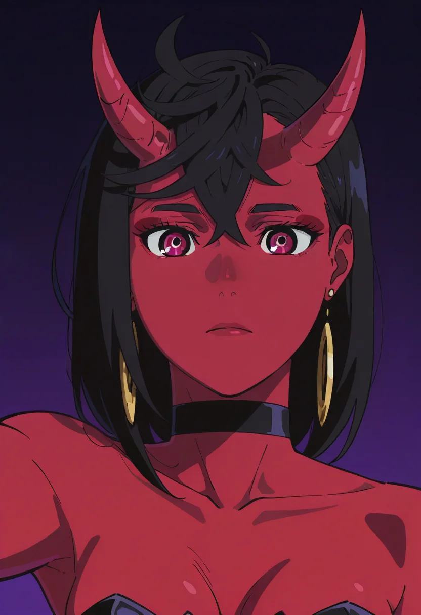 dandadan, 1girl,demon horns,