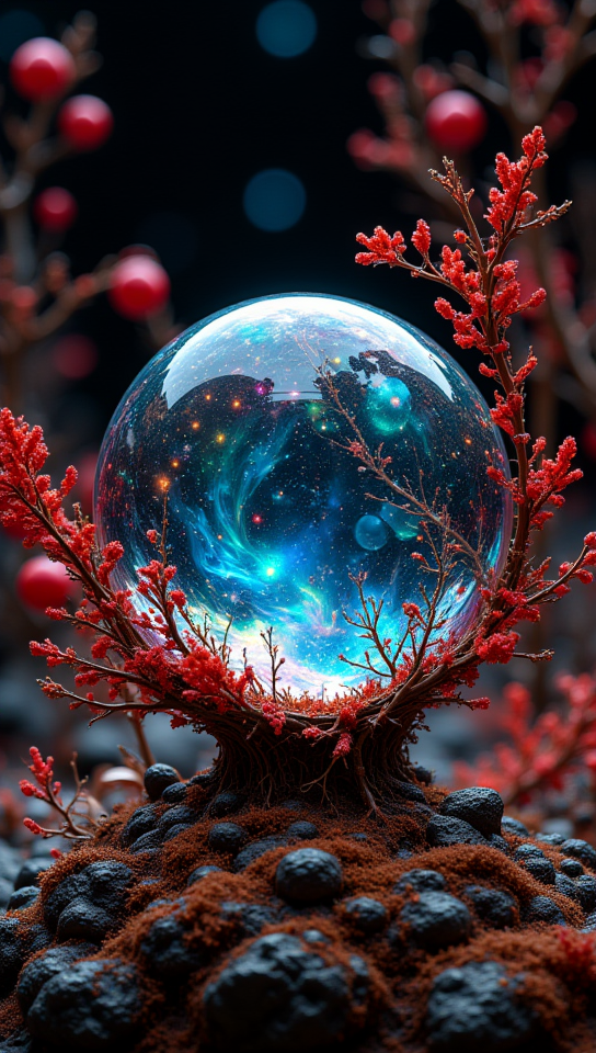 masterpiece, 4k, 8k, bokeh, a glass orb, there seem to be chaos energy and magic inside, it is a special object found in a secret dark astronomy room, dropped on a crafted metalic workshop, red fresh vegetation.
detailmaximizer, Midjourney_Whisper, opalescence <lora:[Flux1]_flux_vividizer:0.3> <lora:[Flux1]_scenery_lora_comfy_converted:0.2> <lora:[Flux1]_Opal_Fantasy_Flux:0.5> <lora:[Flux1]_aidmaPsychadelicChaosWorld-FLUX-v0.1:0.3> <lora:[Flux1]_aidmaImageUpgrader-FLUX-V0.1:0.1> <lora:[Flux1]_midjourney_whisper_flux_lora_v01:0.1>