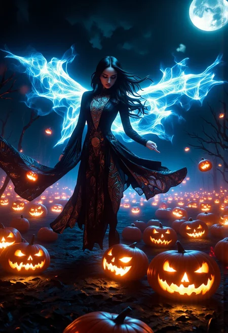 score_9, score_8_up, score_7_up, full body, long shot,
white Halloween ghosts gliding over a pumpkin patch