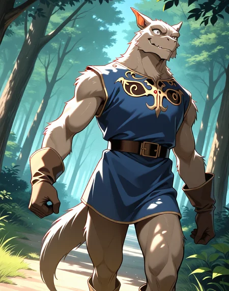 <lora:Kobold_(Record_of_Lodoss_War)_(Illustrious)_(AD):1> kobold, muscular, Record of Lodoss War,
dutch angle, exterior, battleground, dynamic action, dutch angle, fantasy forest, nature landscape,
kobold soldier, no pants, fur tail, furry body, cowboy shot, bent leg, twisted torso, male chest focus, smug,
BREAKvery awe, aesthetically pleasing, masterpiece, best quality, amazing quality, very aesthetic, perfect depth of field shot, masterclass color theory, in'ei, gradient style coloring, source_anime, masterclass anime,
EZRealPONYXL, zPDXL, Smooth Quality, lazympos, IllustQualXL_Pos, lazynsfw,