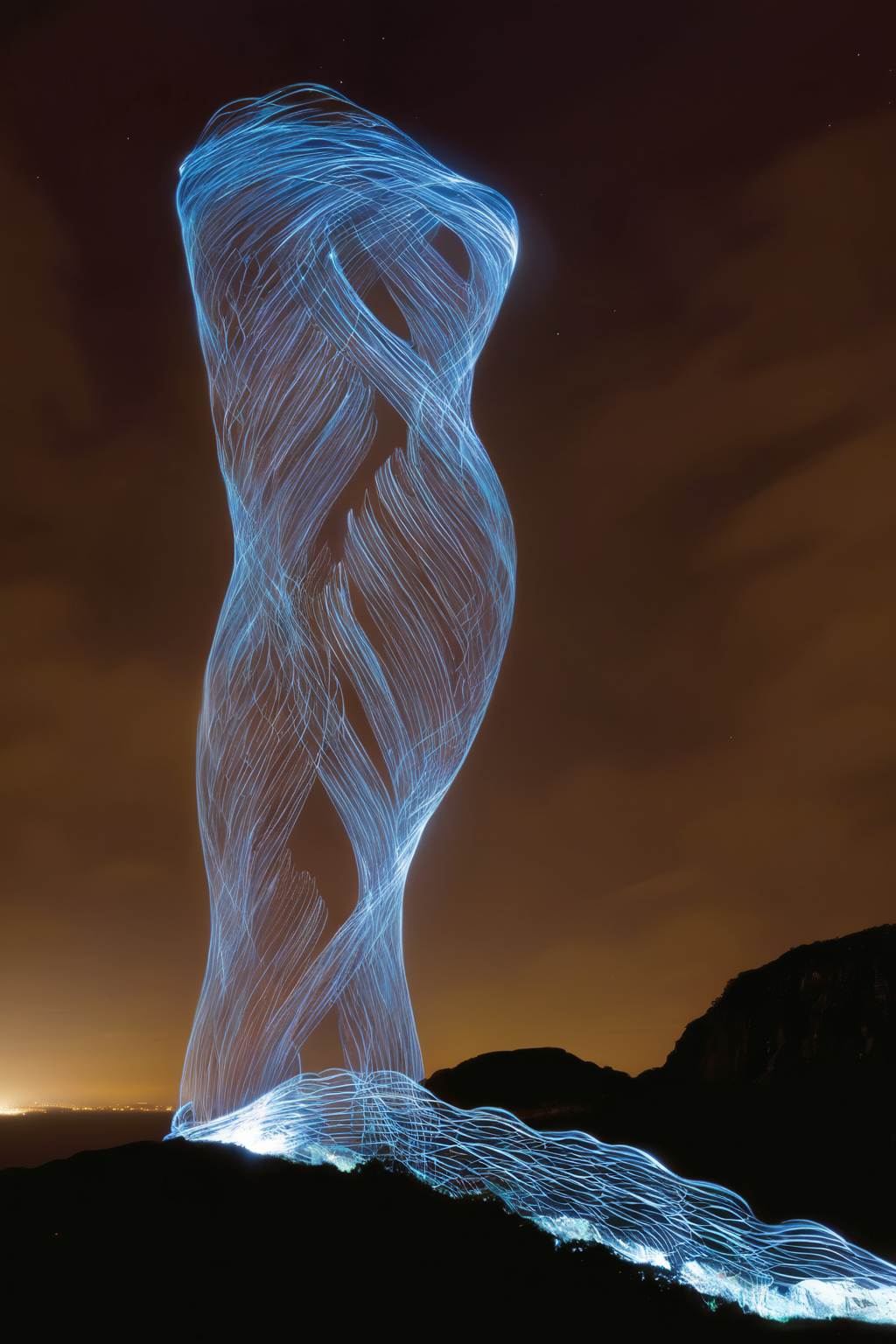 <lora:Photographer Martin Kimbell Style:1>Photographer Martin Kimbell Style - a long exposure photo of a rock formation with a light trail in the sky