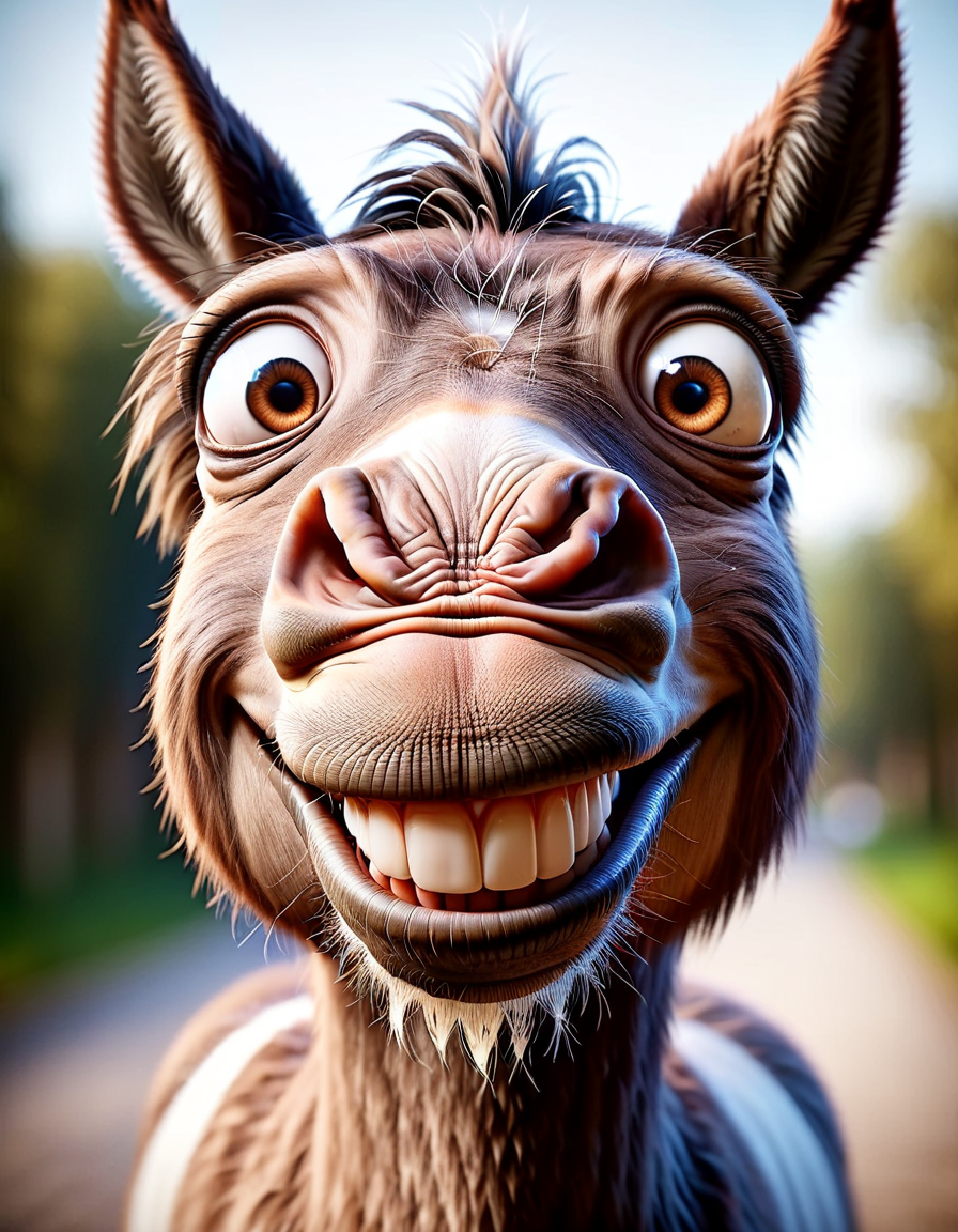 a donkey looking at viewer, made of ral-drp <lora:ral-drp:1>