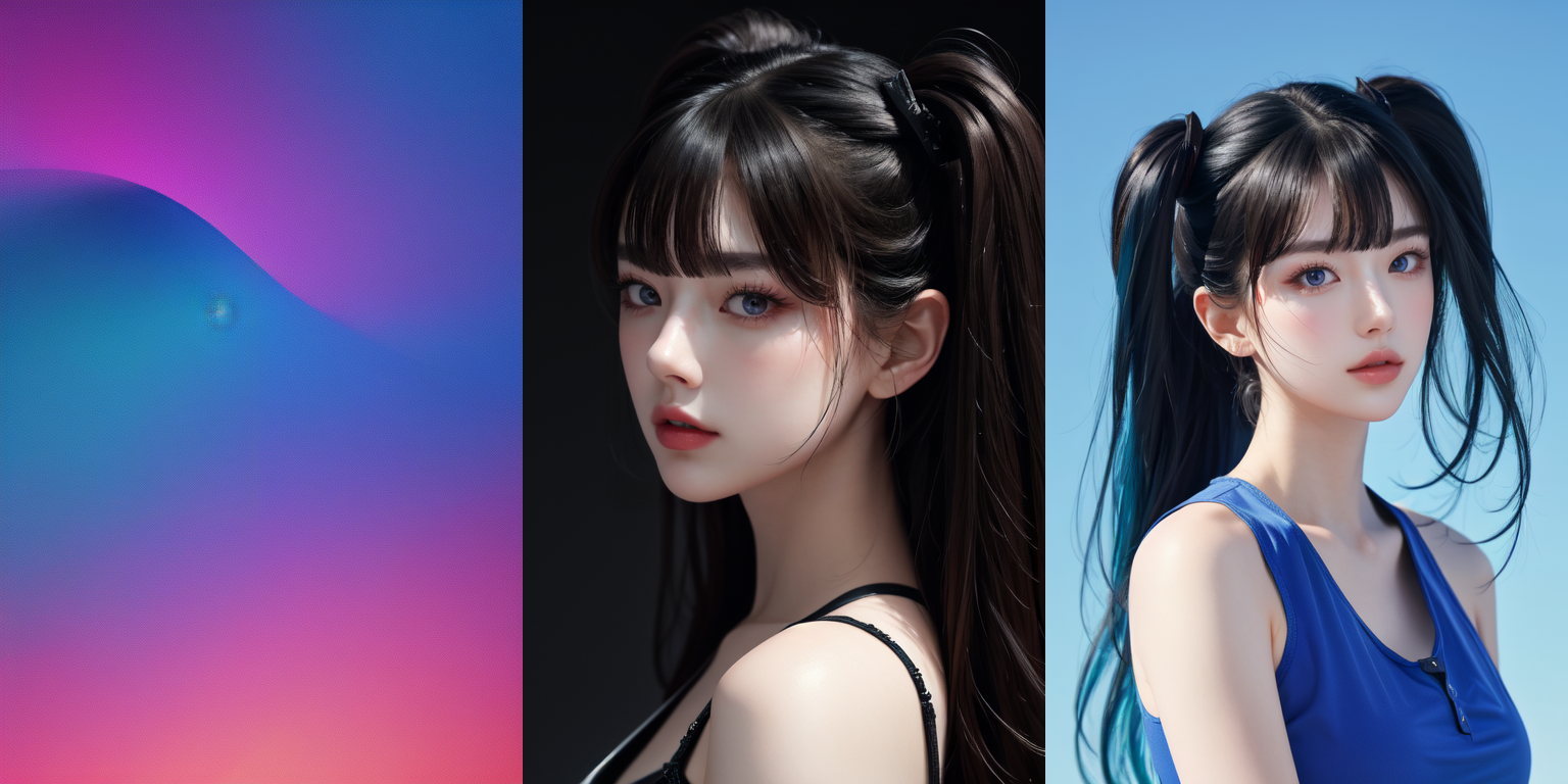 highly insanely detailed, masterpiece, top quality, best quality, highres, 4k, 8k, RAW photo, (very aesthetic, beautiful and aesthetic), two side up, 
__lazy-wildcards/dataset/background-color__, 
<lora:two_side_up-1.0:0.6>âââ