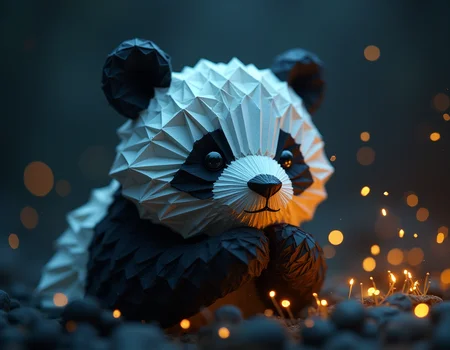 Time-Lapse, Gopro, Origami art panda, Motivated Lighting, In space, Rectilinear Wide-Angle Lens, Drone
, best quality, masterpiece, ultra highres, ultra realistic, Nostalgia, 8k, HDR