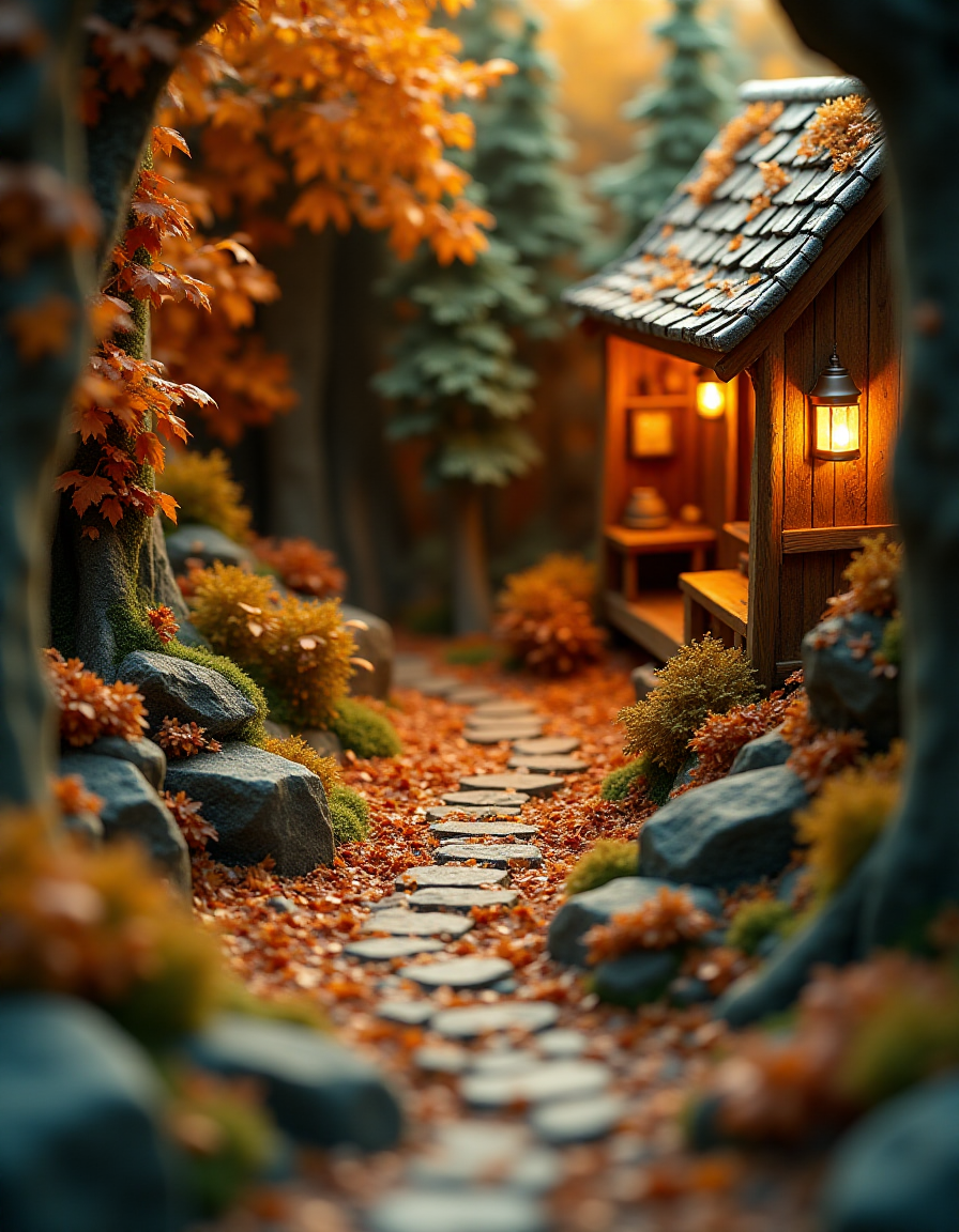 (indoor,very wide isometric view,tilt-shift lens:1.6), (miniature,diorama,no_realistic,no_photo:2) of (stasis _chamber:1.5), autumn wonderland