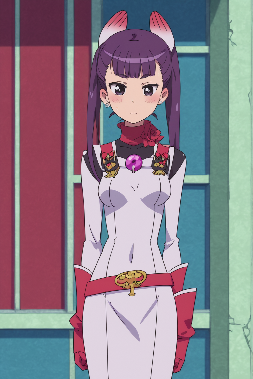 rating safe, score_10, score_8_up, score_7_up, score_6_up, uncensored, anime screencap, flat shadows BREAK white robin, renge komadori, 1girl