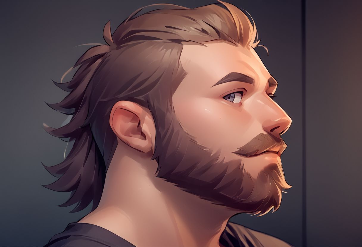 (score_9, score_8_up:1.1), score_7_up, score_6_up, score_5_up, score_4_up, source_ cartoon, gay, 1boy, solo, sexy, rugged, (beard:1.9), [muscular|(musclegut:1.3)], , [massive|(stocky:1.3)], front profile, portrait, (twakastyle:1.5), (mullet:1.5)