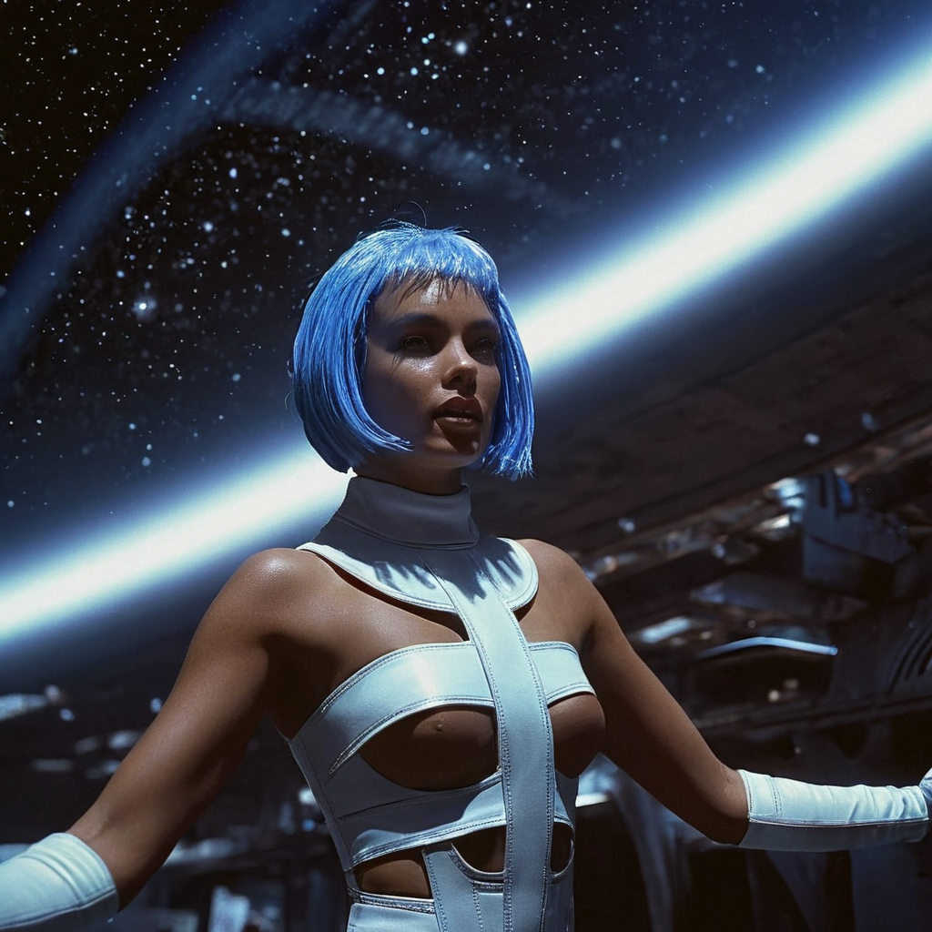 cinematic film still of <lora:add-detail-xl:0.7>1
<lora:detailed:0.4> detailed style
<lora:perfection style:0.4> perfection style
 <lora:Le Cinquieme Element style:0.9>
In futuristic 2263 a star is seen in the middle of a dark space,1girl,solo,no humans,glowing,star (sky),scenery,light rays,light,space , 23rd century, realistic, cinematic, film, movie, sci fi, science fiction, action film, The Fifth Element style, Le Cinquieme Element style, shallow depth of field, vignette, highly detailed, high budget, bokeh, cinemascope, moody, epic, gorgeous, film grain, grainy