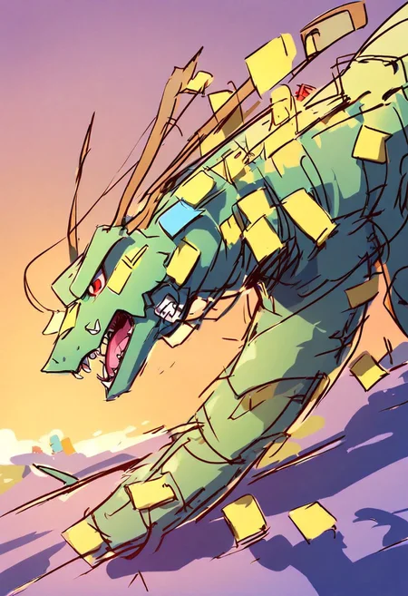 SK3, beautiful, fantasy, a chinese dragon made out of sticky notes, rolling into the sky, simple sketch, sharp shadows, sticky note dragon, sfw, Jed-StickyN