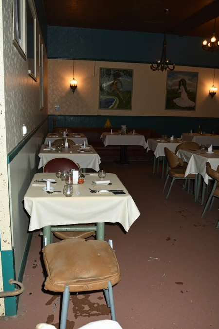 best quality, enhanced details,
1970s, <lora:UltraRealistic_Lora_Project tag amateurish photo+overexposed or underexposed:0.8> amateurish photo, low lighting, smeared details, in motion ,
IMG_1772.NEF,,
post-apocalyptic restaurant, rotting food, empty tables, remnants of culinary indulgence ,