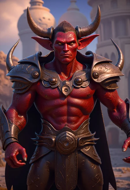 A DisneyStudio demon lord in the style of GHTEN