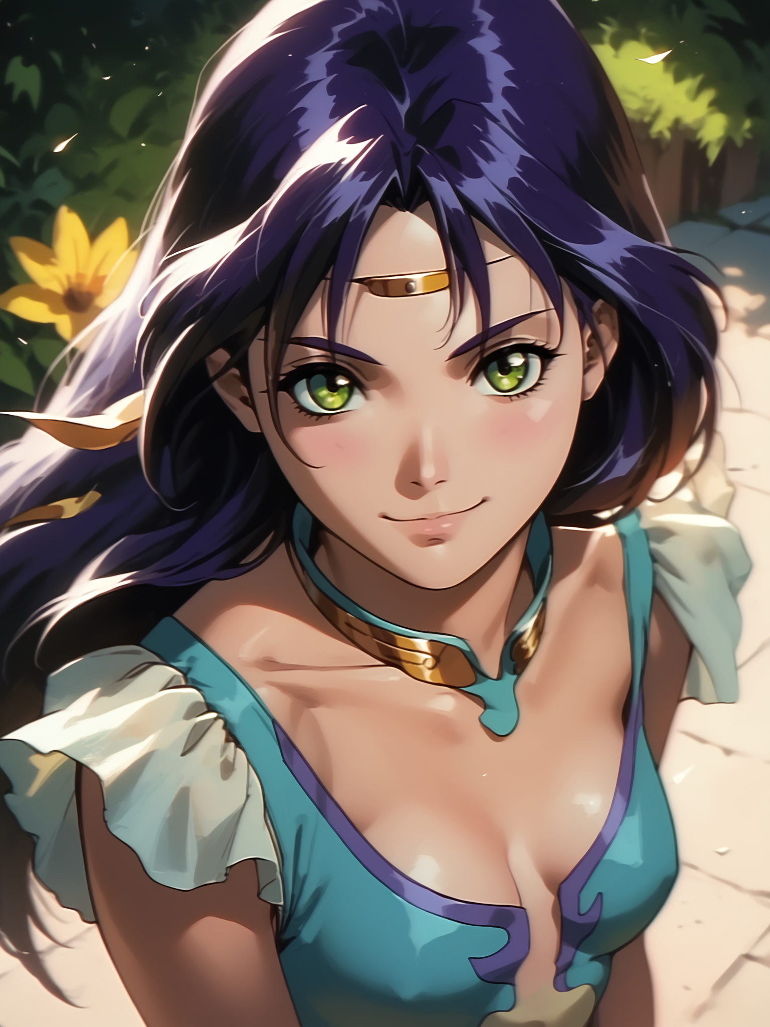 <lora:happy_tentacle-maria-v0.2-000010:1>, ht_maria, circlet, medium breasts , cowboy shot, 1girl, (petite:1.2), solo focus, smiling, (looking at viewer:1.1), outdoors , backlighting, (depth of field:0.8), from above, [(realistic, photorealistic:1.2):(realistic:1.3):22], [(3d:1.2)::10], <lora:LUUNA's Lunas-NijiJourney-SDXL-B2:0.35>, nijijourney, <lora:prgfrg23's Counterfeit-V3.0 Style SDXL_LoRA_Pony Diffusion V6 XL:0.35> <lora:Shed_The_Skin's StS_age_slider_v1_initial_release:-1>, score_9, score_8_up, score_7_up, score_6_up, score_5_up, score_4_up,