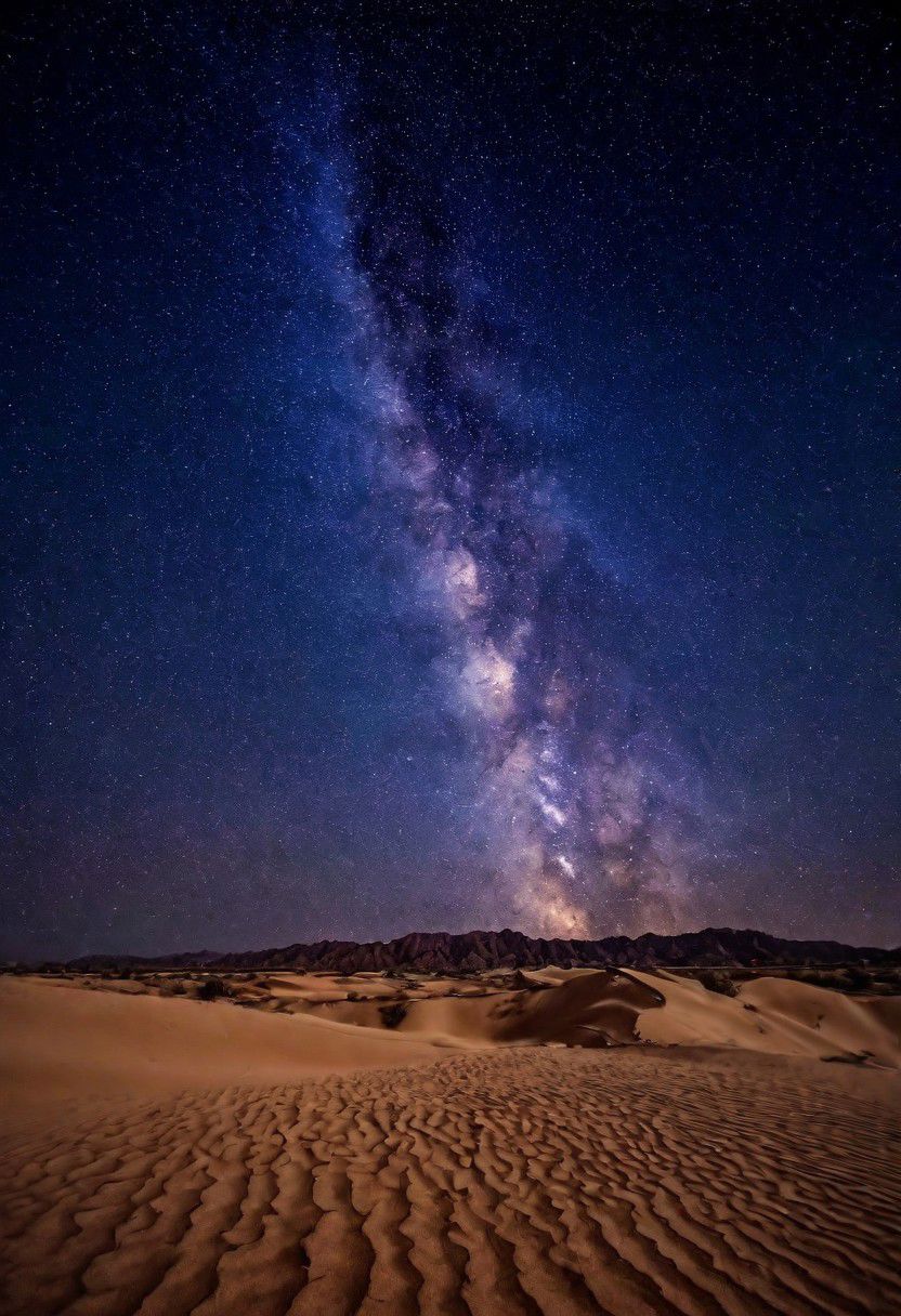 Chiahuahuan desert under a protected Dark Sky. Lying, see the bands of the milky way. Milky Way, Night sky