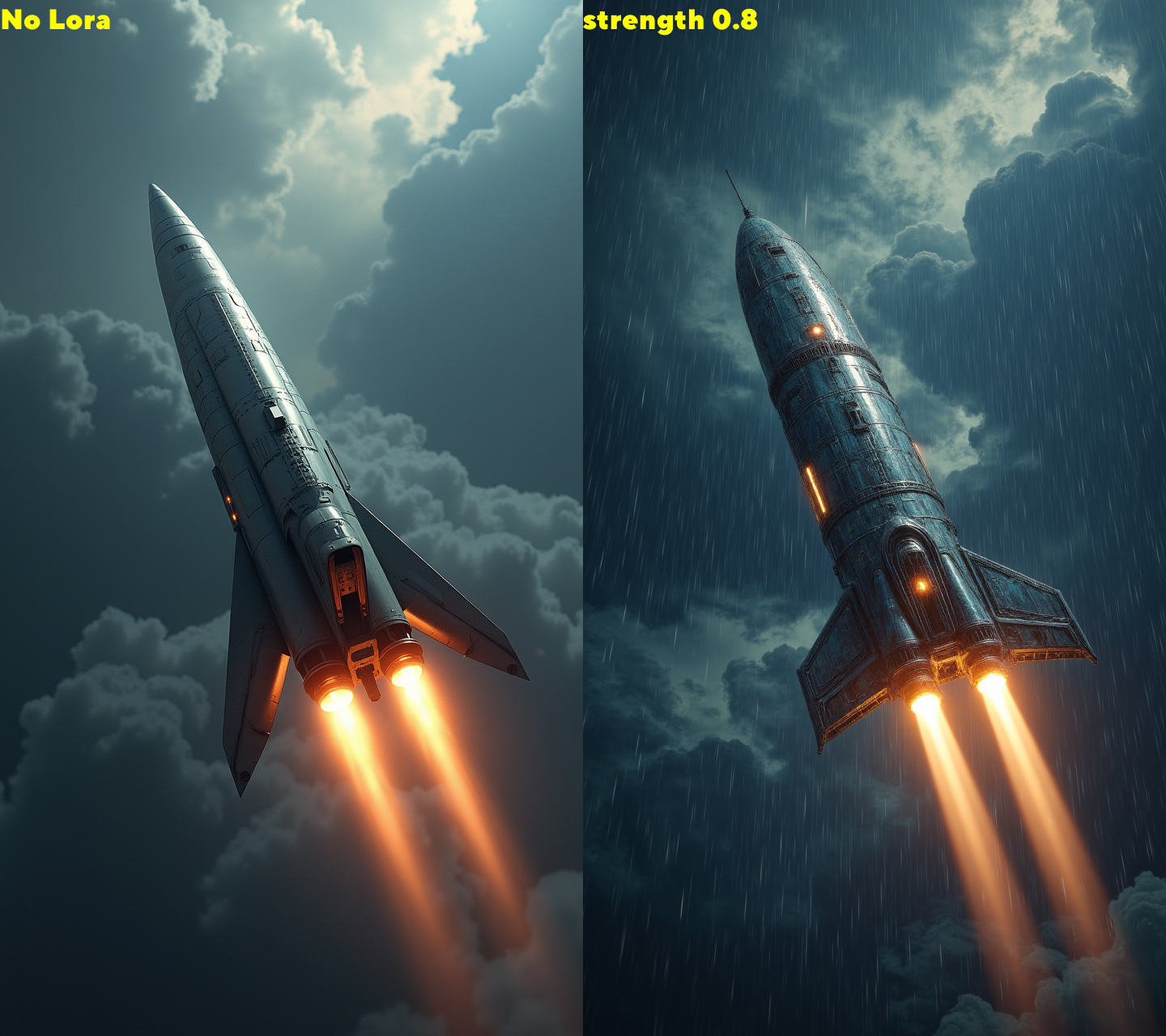 The sleek, metallic rocketship floats through the vast expanse of space, its engines glowing with an otherworldly light. Its crew, dressed in futuristic suits and helmets, Thunderstorm, Simple and Clean, natural lighting, by Jeremy Mann, Miles Johnston, Alasdair McLellan, Daniel Merriam, Peter Gric, Dariusz Klimcza,    , aidmamjv7