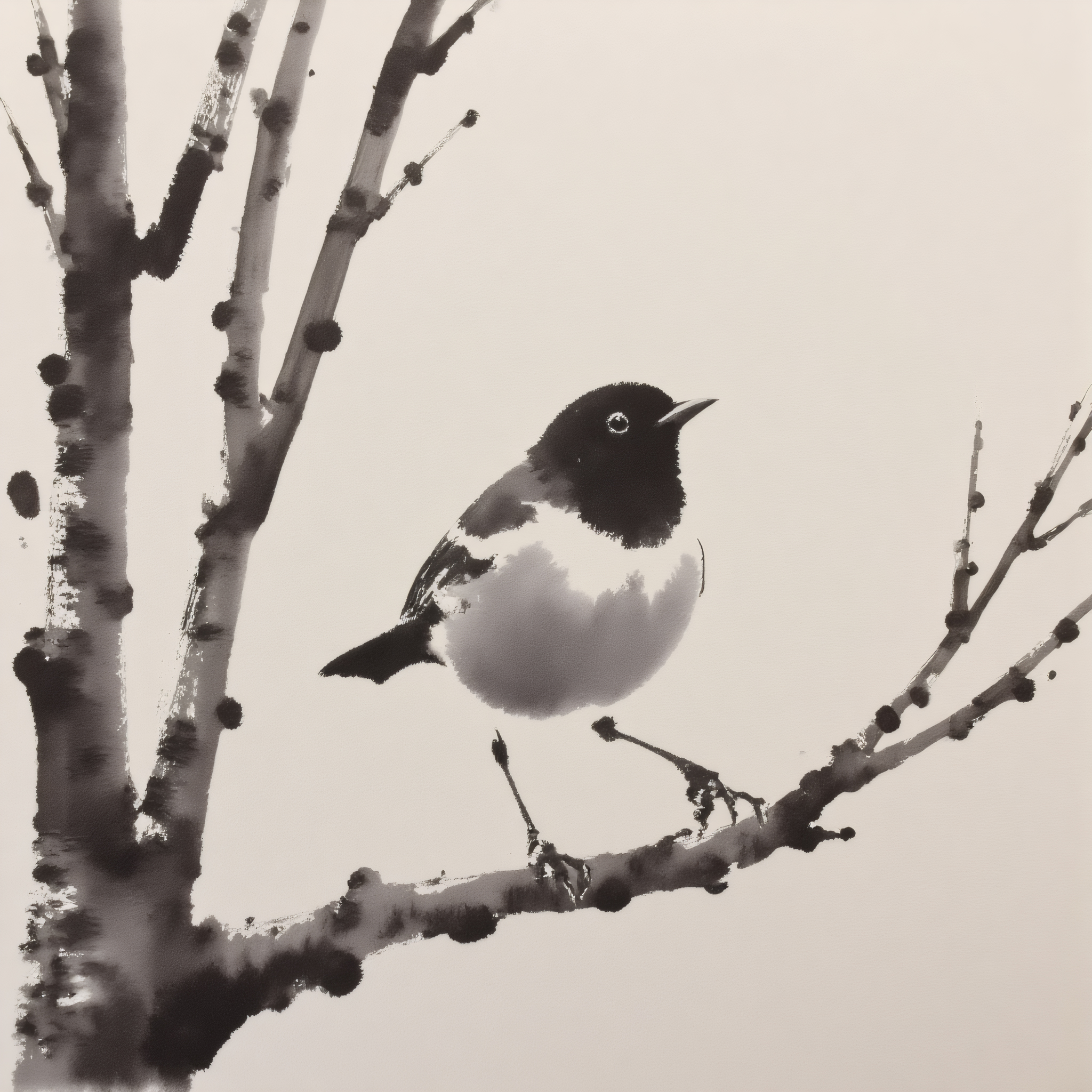 zydInk, a bird standing on a branch of a tree
