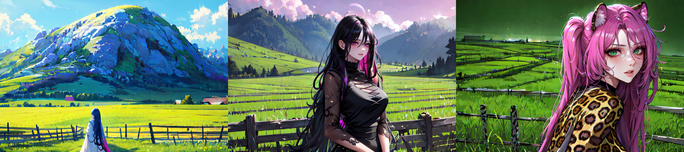 (otherworldly), highly insanely detailed, masterpiece, top quality, best quality, highres, 4k, 8k, RAW photo, (very aesthetic, beautiful and aesthetic), farm, fields, barn, fence, fantfa, <lora:FantasyFarm-10:0.5>, 
1girl, 
(__lazy-wildcards/char/haircolor__), 
(__lazy-wildcards/dataset/background-color__),âââ
