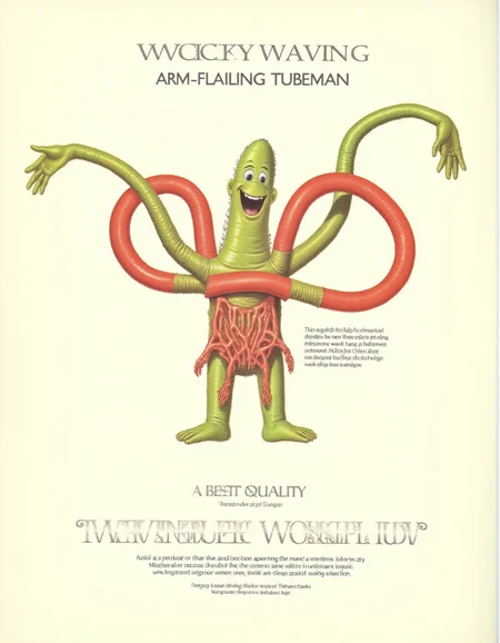 best quality, masterpiece (quality),
inflatable, colorful tubemen, anatomical diagram,  inset text, medical text,
page title text is "WACKY WAVING INFLATABLE ARM-FLAILING TUBEMAN"
<lora:AfterMan-flux-v1:1> <lora:inflatable_tube_man-flux-v1:1>