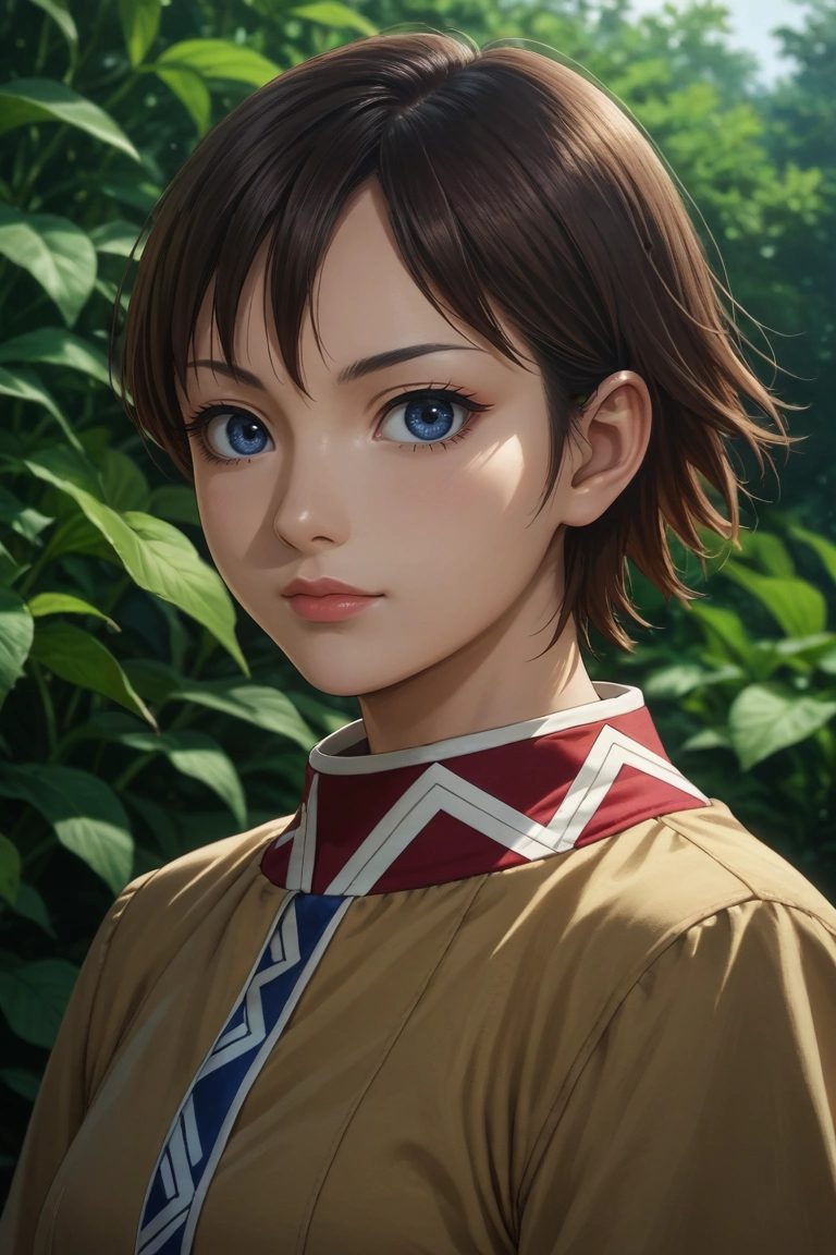 score_9, score_8_up, score_7_up, source_anime, rating_safe, intricate details, (realistic:0.6), looking at viewer, depth of field, 1girl, solo, <lora:he_liao_diao_pony:0.8>, he_liao_diao, brown hair, blue eyes, short hair, lips, , skirt,, <lora:sdxl_lightning_8step_lora:1>