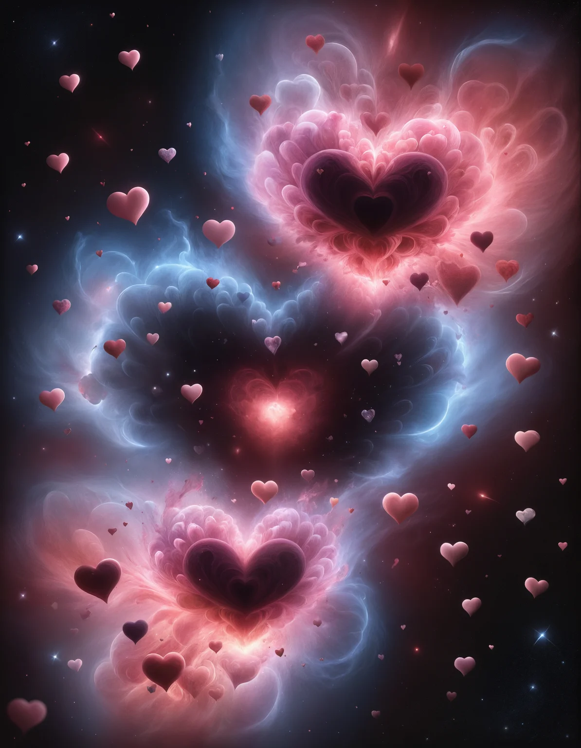 amazing award winning photo of a nebula made out of hearts as zavy-hrtfl in deep space, orion nebula