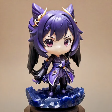 keqing \(genshin impact\) made out of obsidian <lora:Obsidian SDXL:1> <lora:keqing:1>